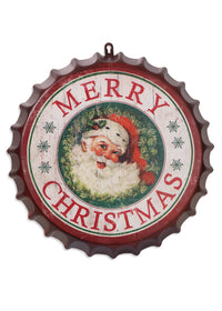 ITEM G2488470 - 16.5"H METAL "MERRY CHRISTMAS" BOTTLE CAP DECOR