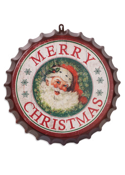 ITEM G2488470 - 16.5"H METAL "MERRY CHRISTMAS" BOTTLE CAP DECOR