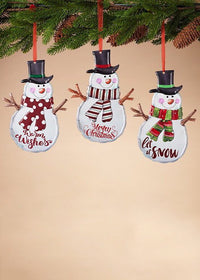 ITEM G2489180 - 8.25" METAL HOLIDAY SNOWMAN ONRAMENT WITH RIBBON