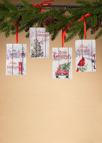 ITEM G2540940 - 5"H WOOD HOLIDAY ORNAMENT