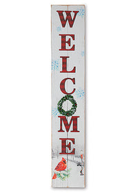 ITEM G2540980 - 46.75"H WOOD "WELCOME" CARDINAL PORCH SIGN