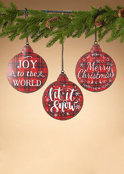 ITEM G2544620 - 8.6"H METAL HOLIDAY PLAID ORNAMENT