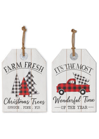 ITEM G2547550 - 19.8"H WOOD HOLIDAY WALL HANGING SIGN