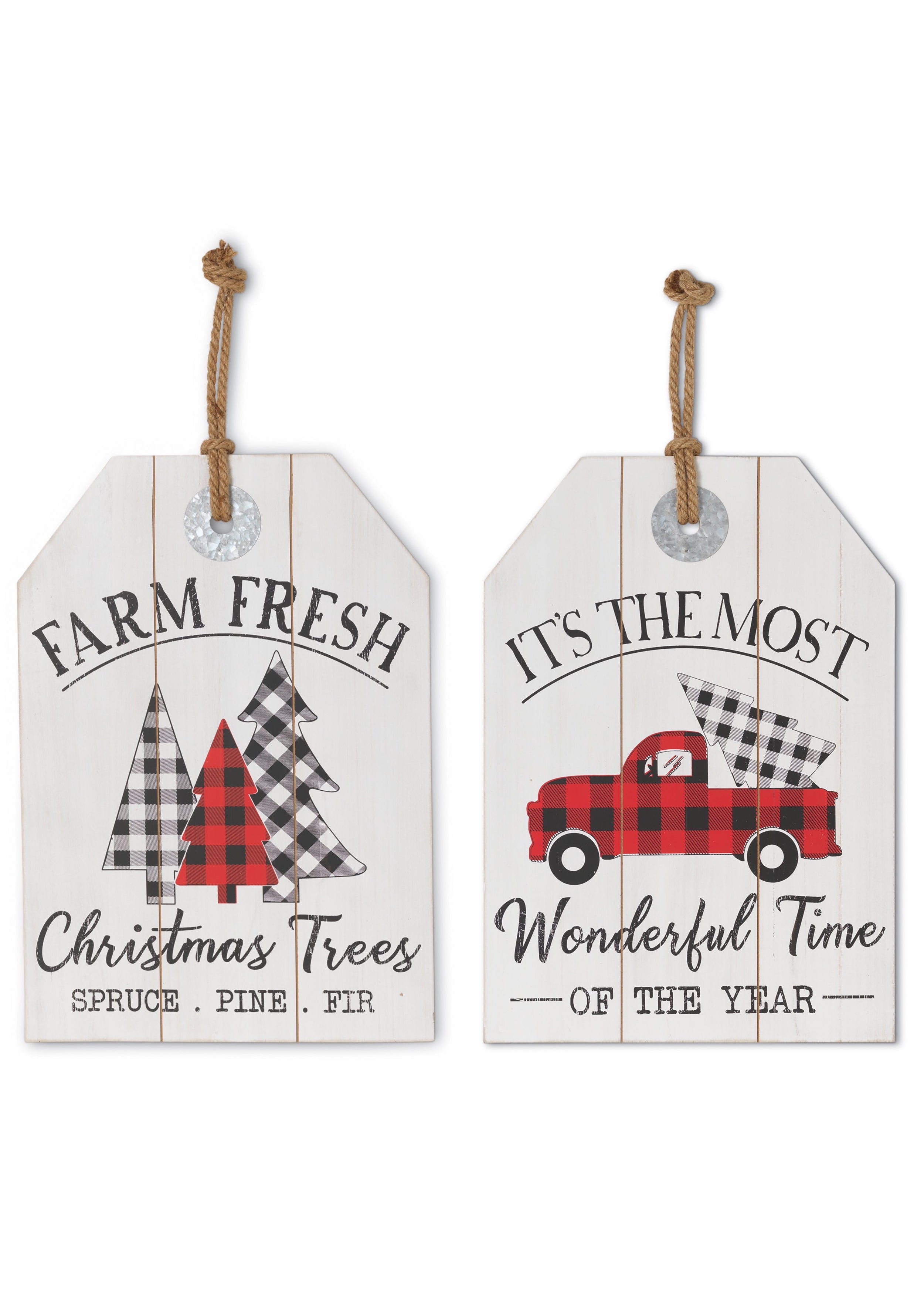 ITEM G2547550 - 19.8"H WOOD HOLIDAY WALL HANGING SIGN