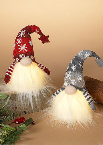 ITEM G2556730 - 7"H BATTERY LIGHTED HOLIDAY PLUSH GNOME
