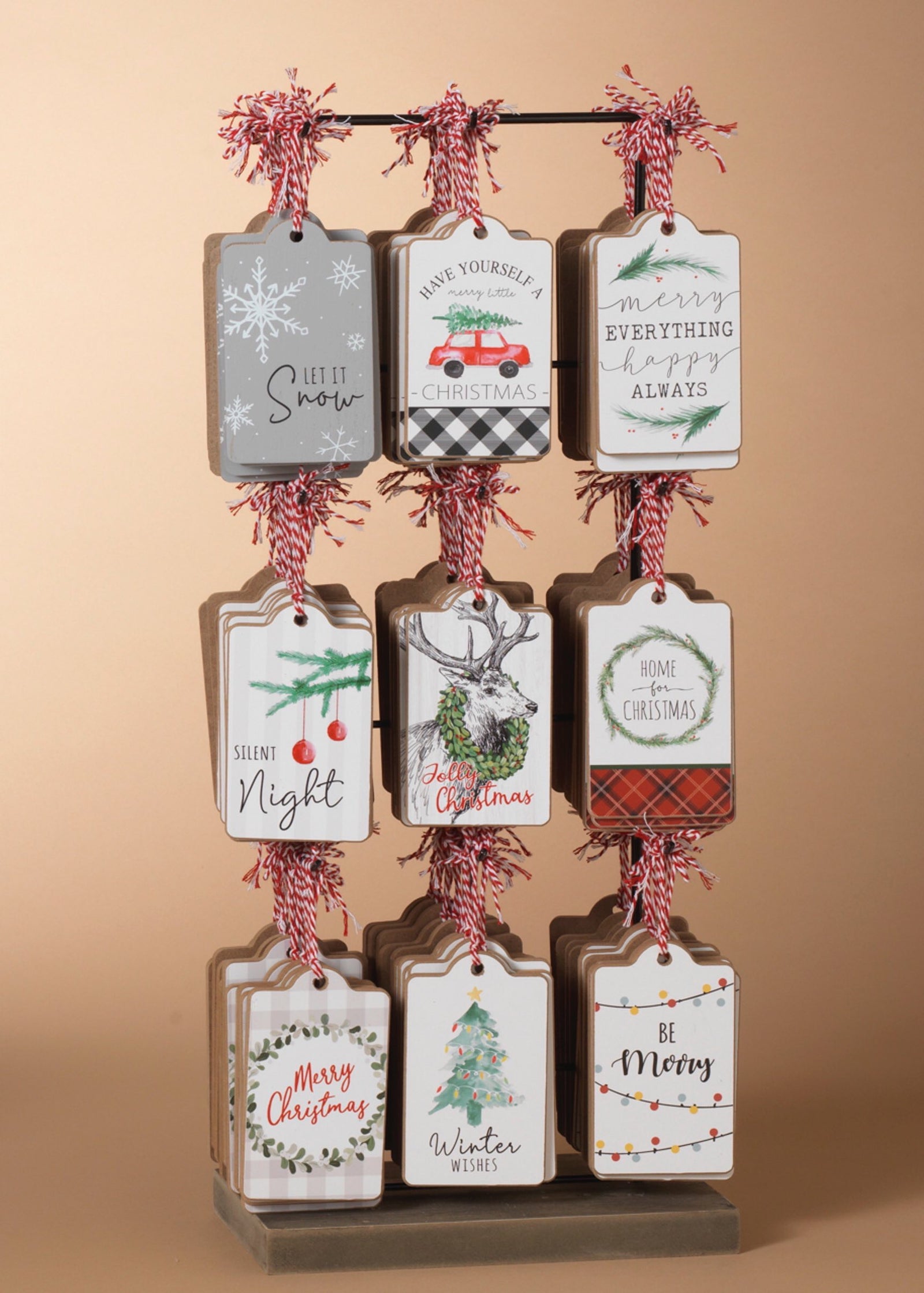 ITEM G2588860 - 5.2"L WOOD  SIGN ORNAMENT W/ METAL DISPLAY
