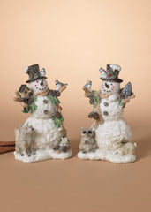 ITEM G2588960 - 8.2"H RESIN SNOWMAN FIGURINE WITH FOREST FRIENDS