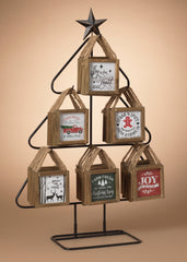 ITEM G2592650 - 5.9"L WOOD HOLIDAY WALL HANGING SIGN W/TREE DISPLAY