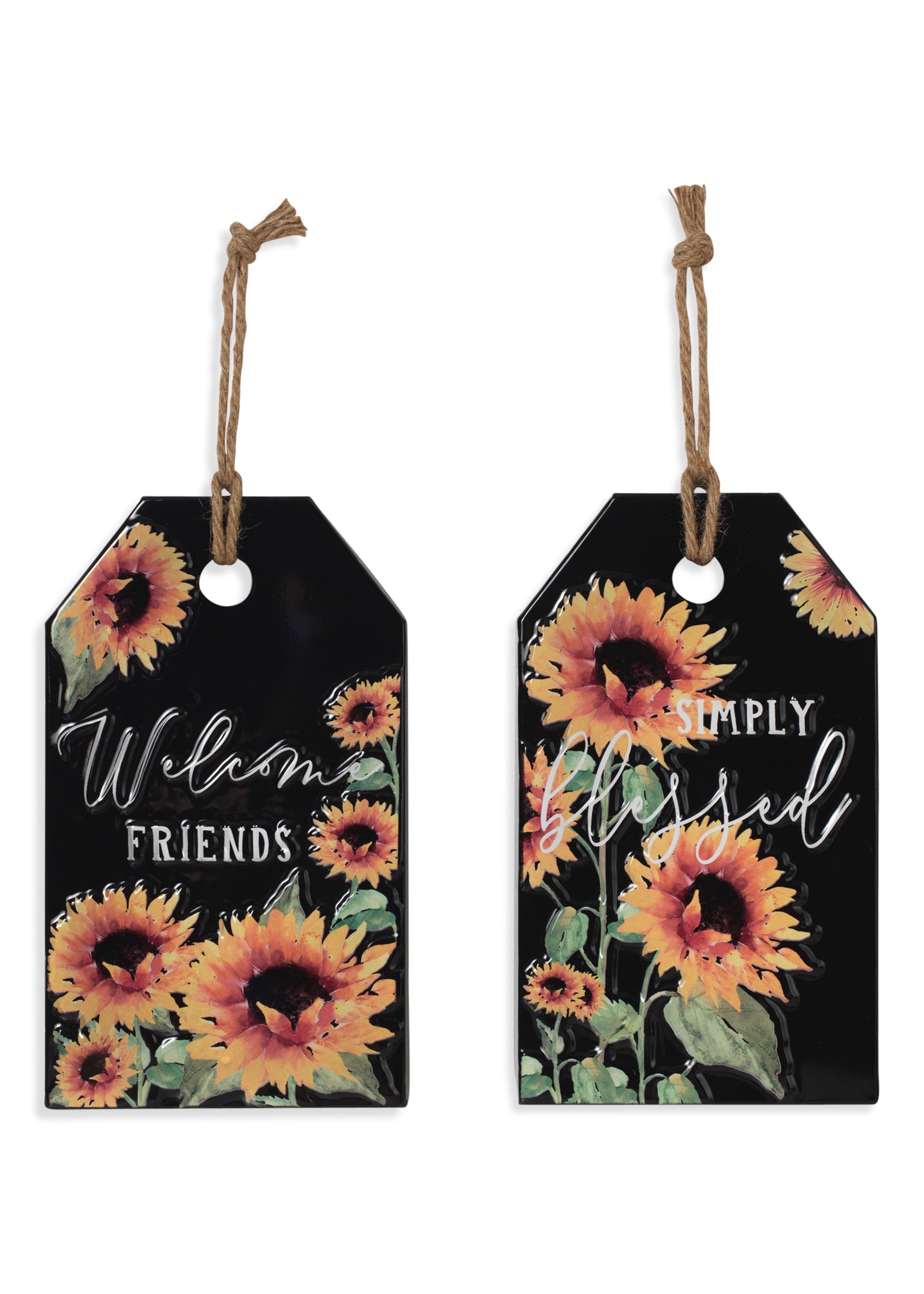 ITEM G2593150 - 12.25"H METAL HARVEST EMBOSSED WALL HANGING - 2 ASSORTED