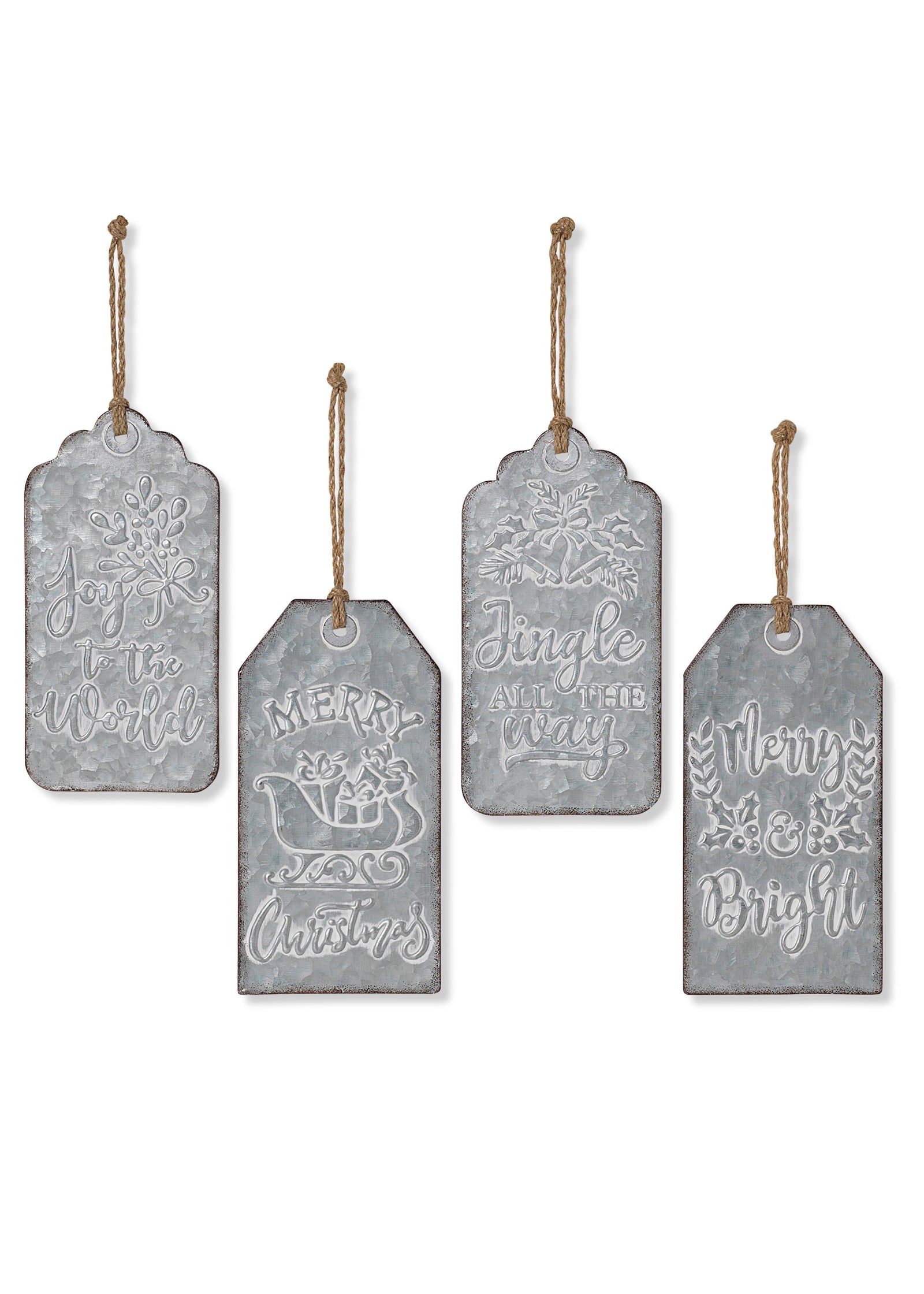 ITEM G2595670 - 8.85"H METAL HOLIDAY HANGING TAG SIGN