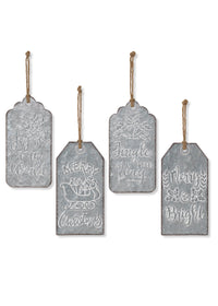 ITEM G2595670 - 8.85"H METAL HOLIDAY HANGING TAG SIGN