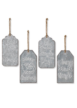 ITEM G2595670 - 8.85"H METAL HOLIDAY HANGING TAG SIGN