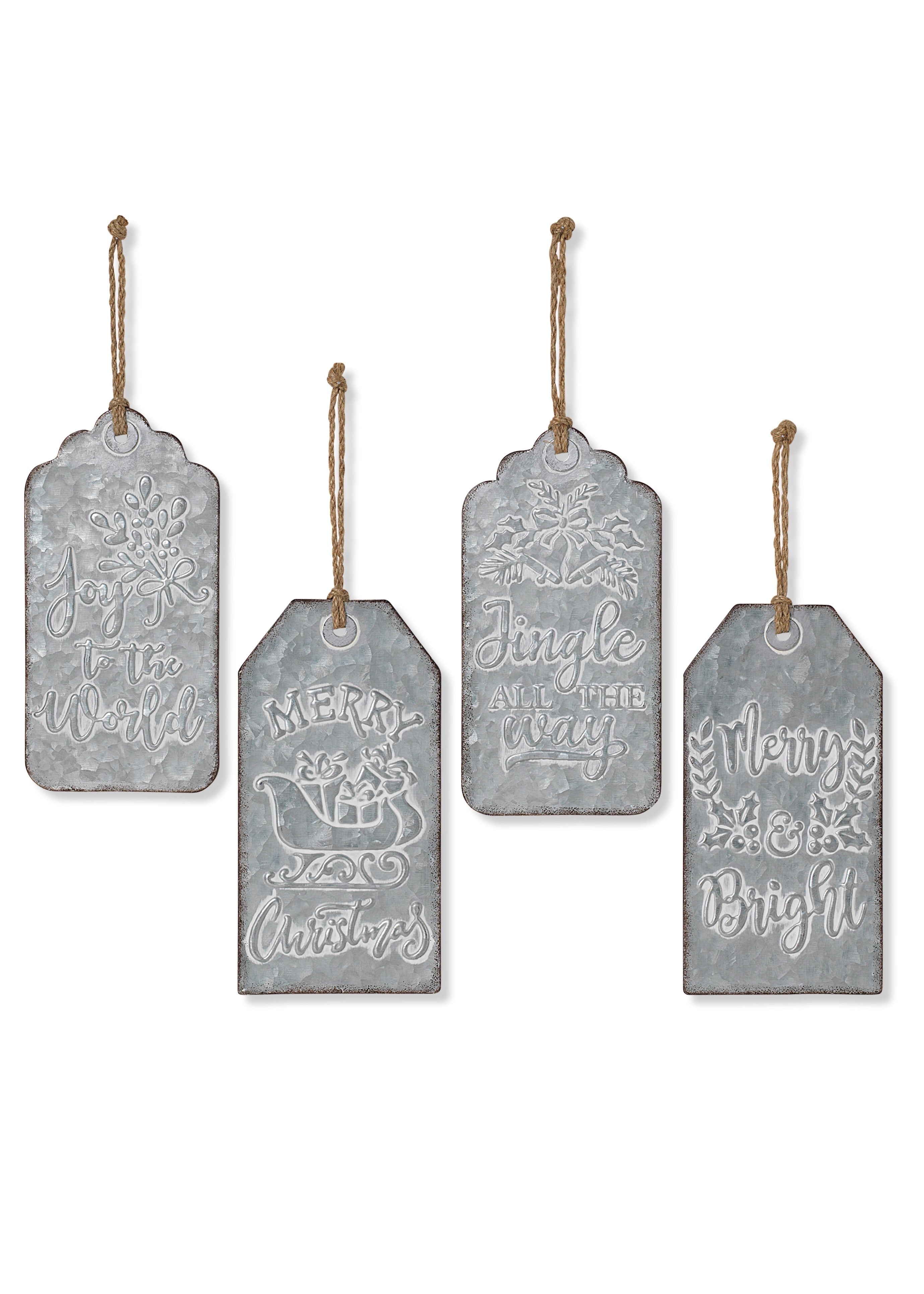 ITEM G2595670 - 8.85"H METAL HOLIDAY HANGING TAG SIGN
