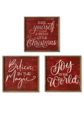 ITEM G2600000 - 16.1"L WOOD HOLIDAY ENGRAVED WALL SIGN