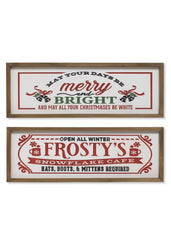 ITEM G2600050 - 24"L WOOD HOLIDAY ENGRAVED WALL SIGN