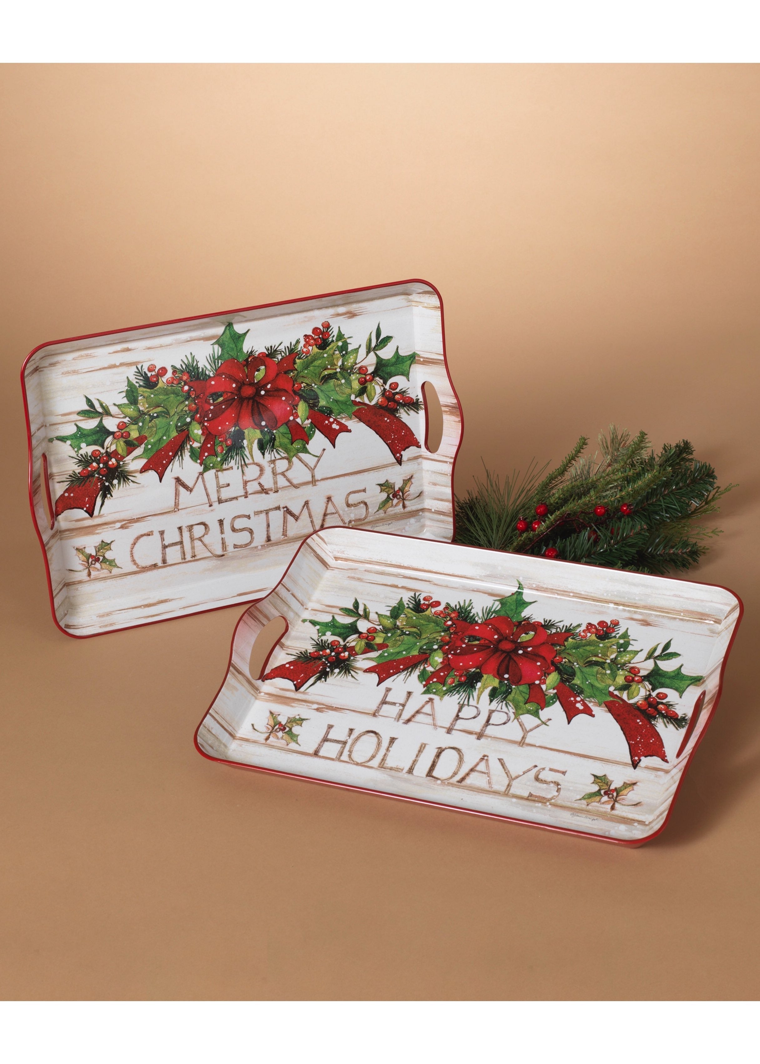 ITEM G2603330 - 17.3"L HOLIDAY DESIGN TRAY