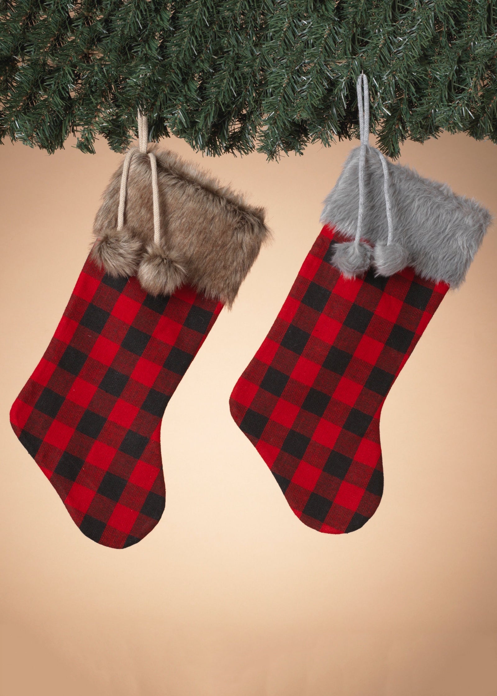 ITEM G2618350 - 18"H BUFFALO PLAID STOCKING