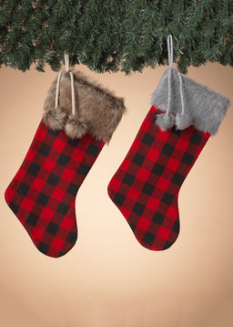 ITEM G2618350 - 18"H BUFFALO PLAID STOCKING