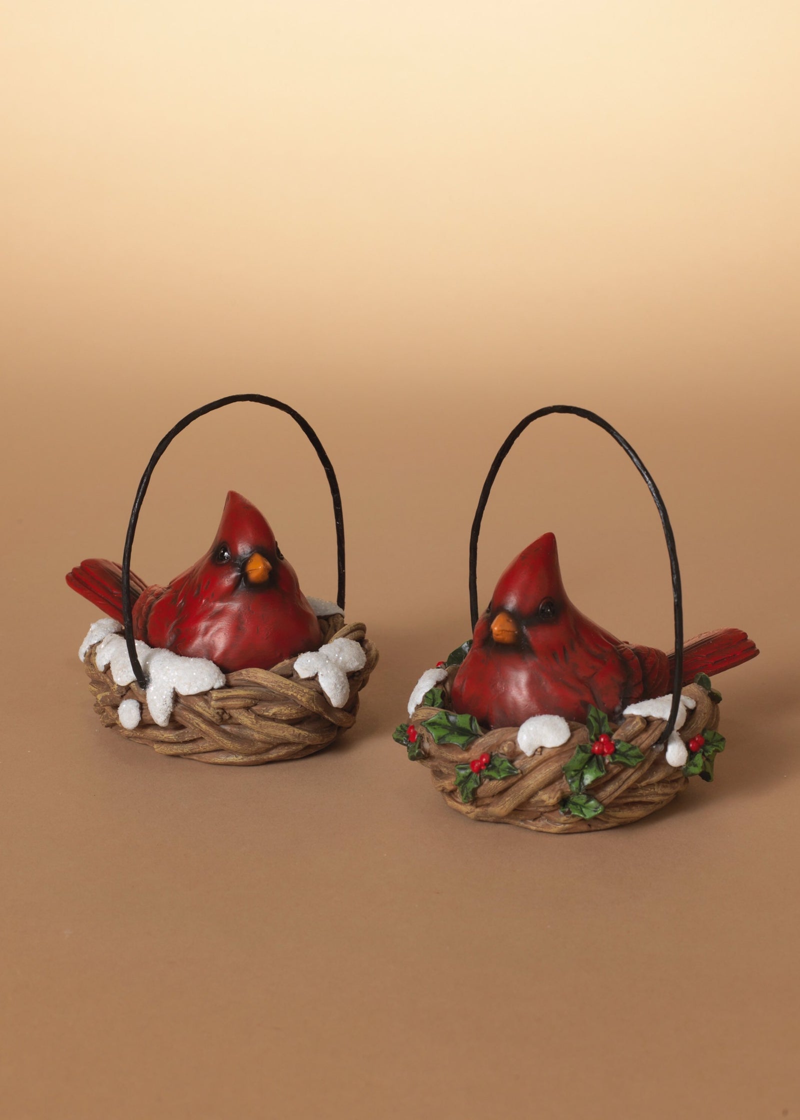 ITEM G2650230 - 5.1"L RESIN CARDINAL IN BIRD NEST BASKET