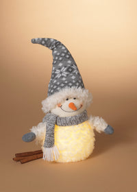 ITEM G2657190 - 16.9"H B/O LIGHTED FABRIC SNOWMAN FIGURINE