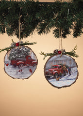 ITEM G2663950 - 5"H WOODEN ORNAMENT - 2 ASSORTED