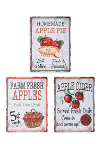 ITEM G2687770 - 15.75"H METAL EMBOSSED APPLE DESIGN WALL SIGN