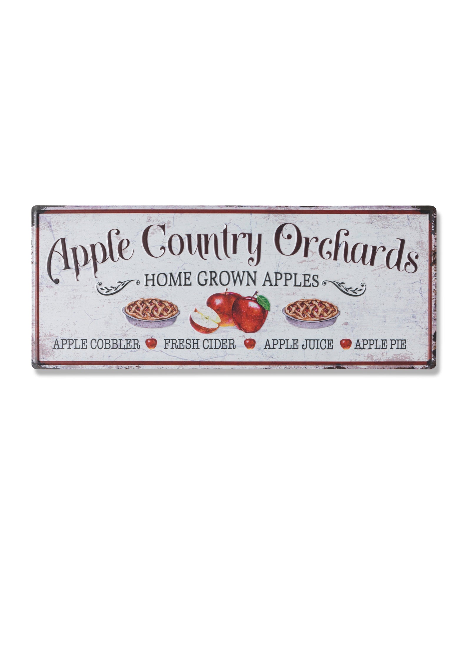 ITEM G2687780 - 19.69"L METAL EMBOSSED APPLE DESIGN WALL DECOR
