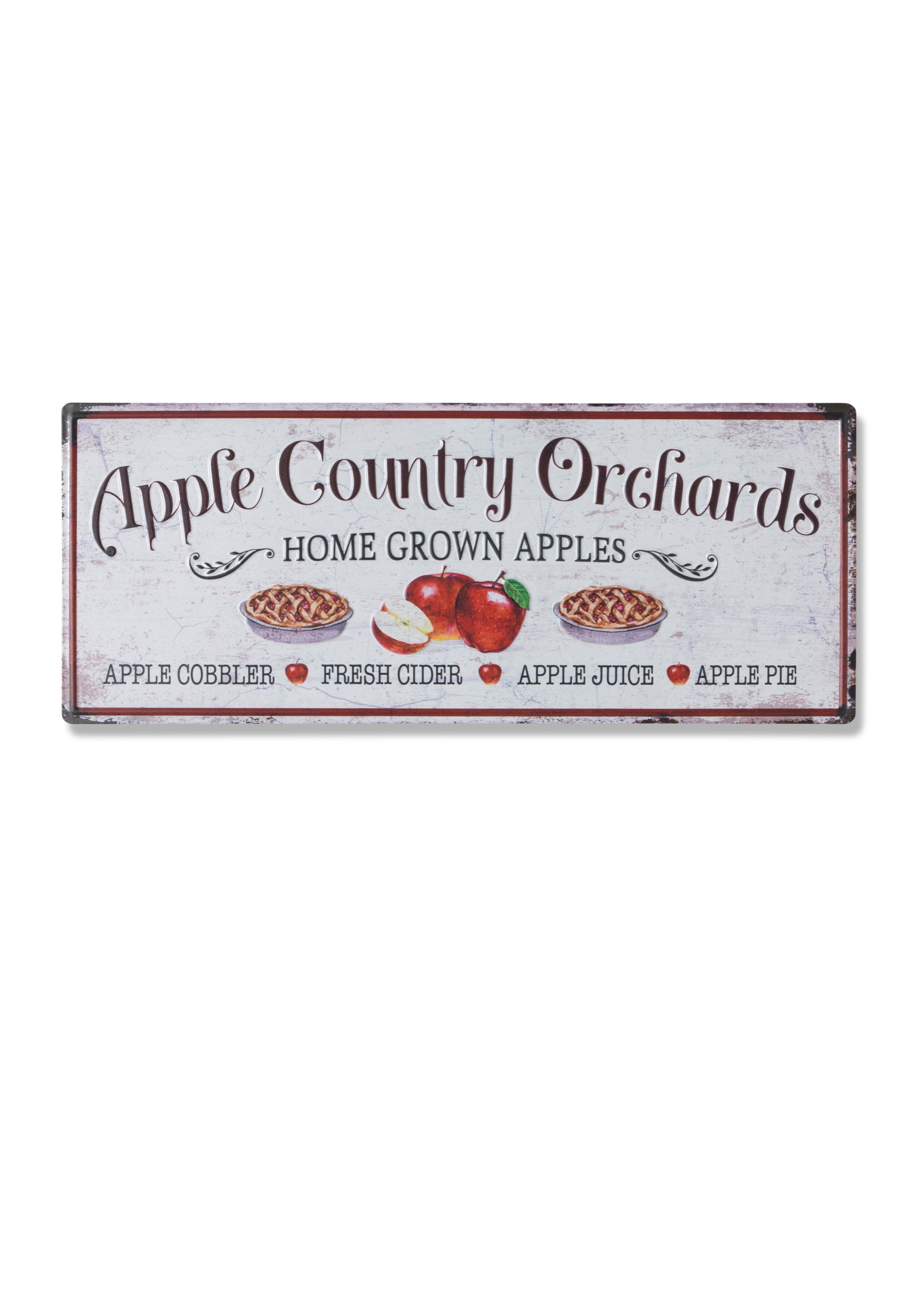 ITEM G2687780 - 19.69"L METAL EMBOSSED APPLE DESIGN WALL DECOR
