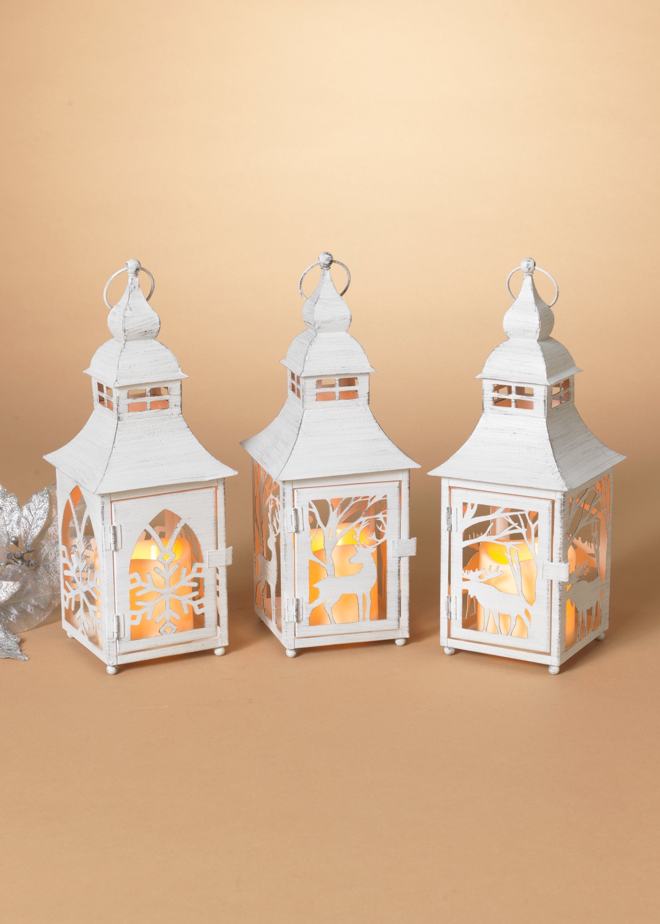 ITEM G2689660 - 11.8"H B/O LIGHTED METAL HOLIDAY LANTERN WITH LED CANDLE
