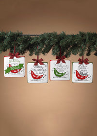 ITEM G2692080 - 5.1"L METAL HOLIDAY HANGING SIGN