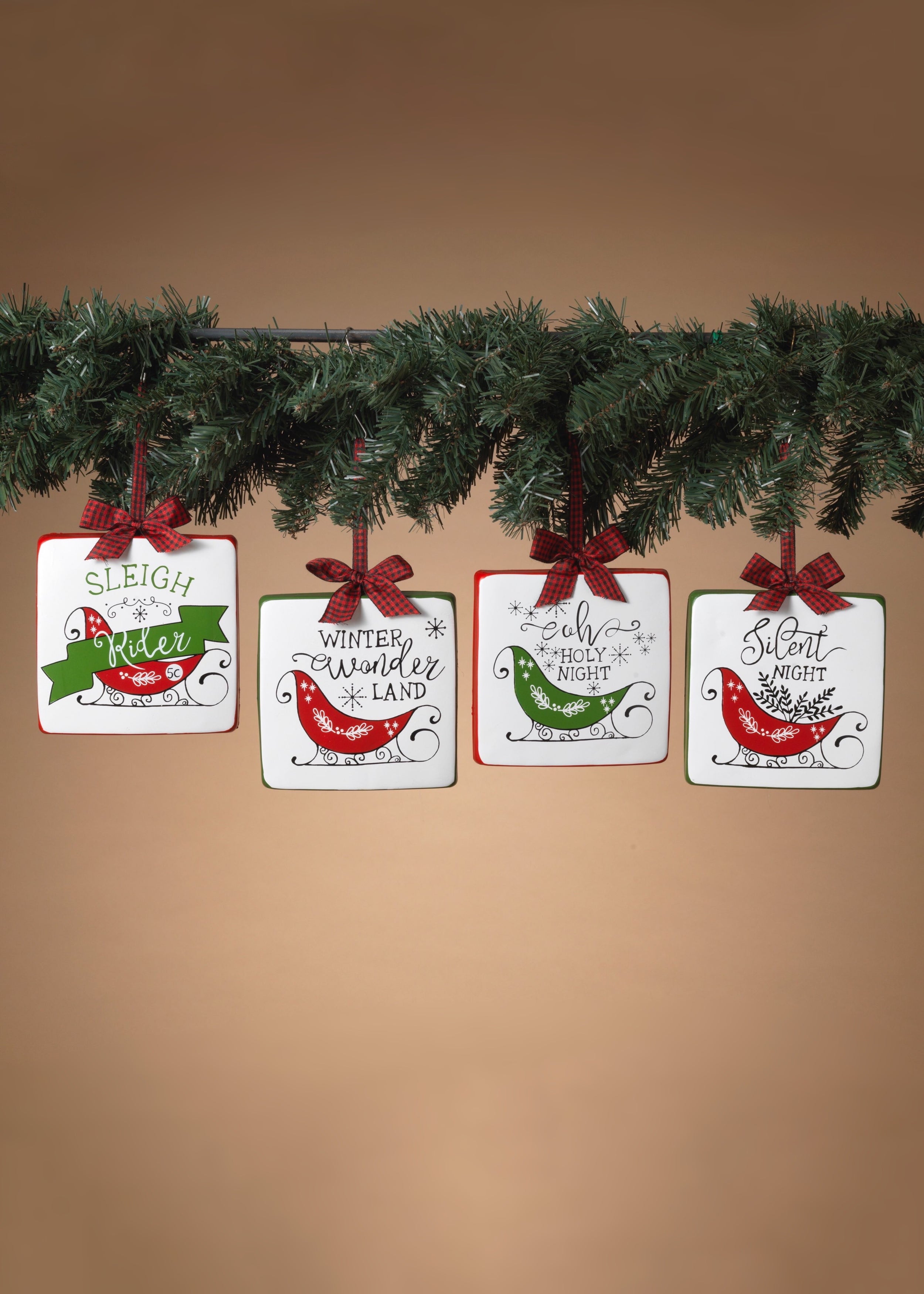 ITEM G2692080 - 5.1"L METAL HOLIDAY HANGING SIGN