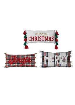 ITEM G2693000 - 20"L FABRIC HOLIDAY DESIGN PILLOW