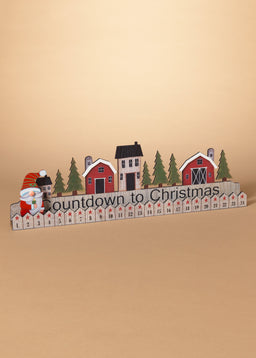 ITEM G2693430 - 21.75"L WOOD HOLIDAY VILLAGE COUNTOWN CALENDAR