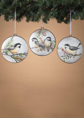 ITEM G2694110 - 6.1"L METAL CHICKADEE DESIGN DOUBLE SIDED ORNAMENT