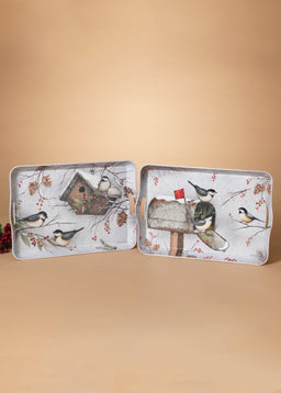 ITEM G2694130 - 17.3"L HOLIDAY CHICKADEE DESIGN TRAY