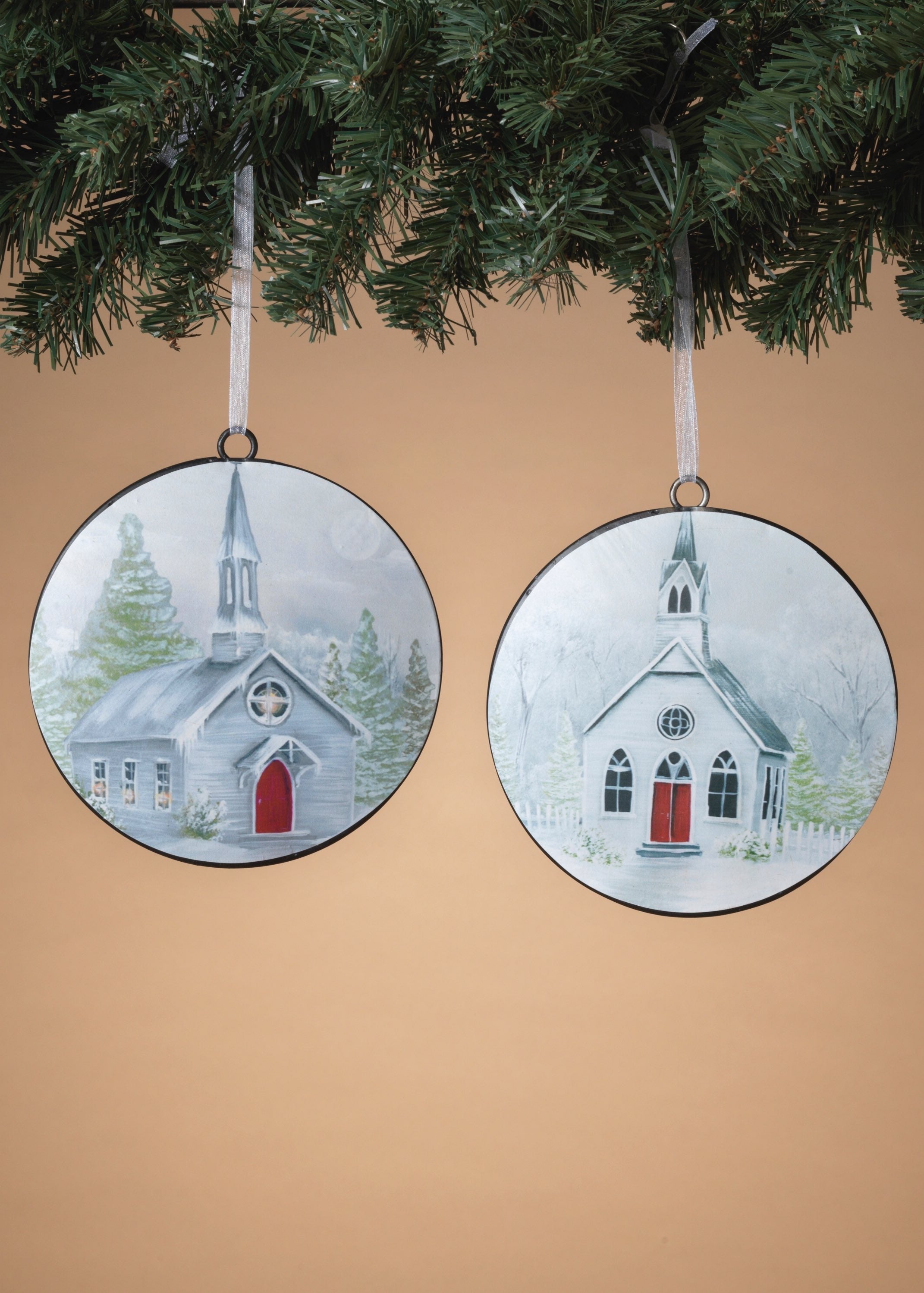 ITEM G2695280 - 6.1"L METAL CHURCH DESIGN ORNAMENT