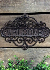 ITEM KOP 13732 - 11.5" X 8.5" WROUGHT IRON WELCOME SIGN