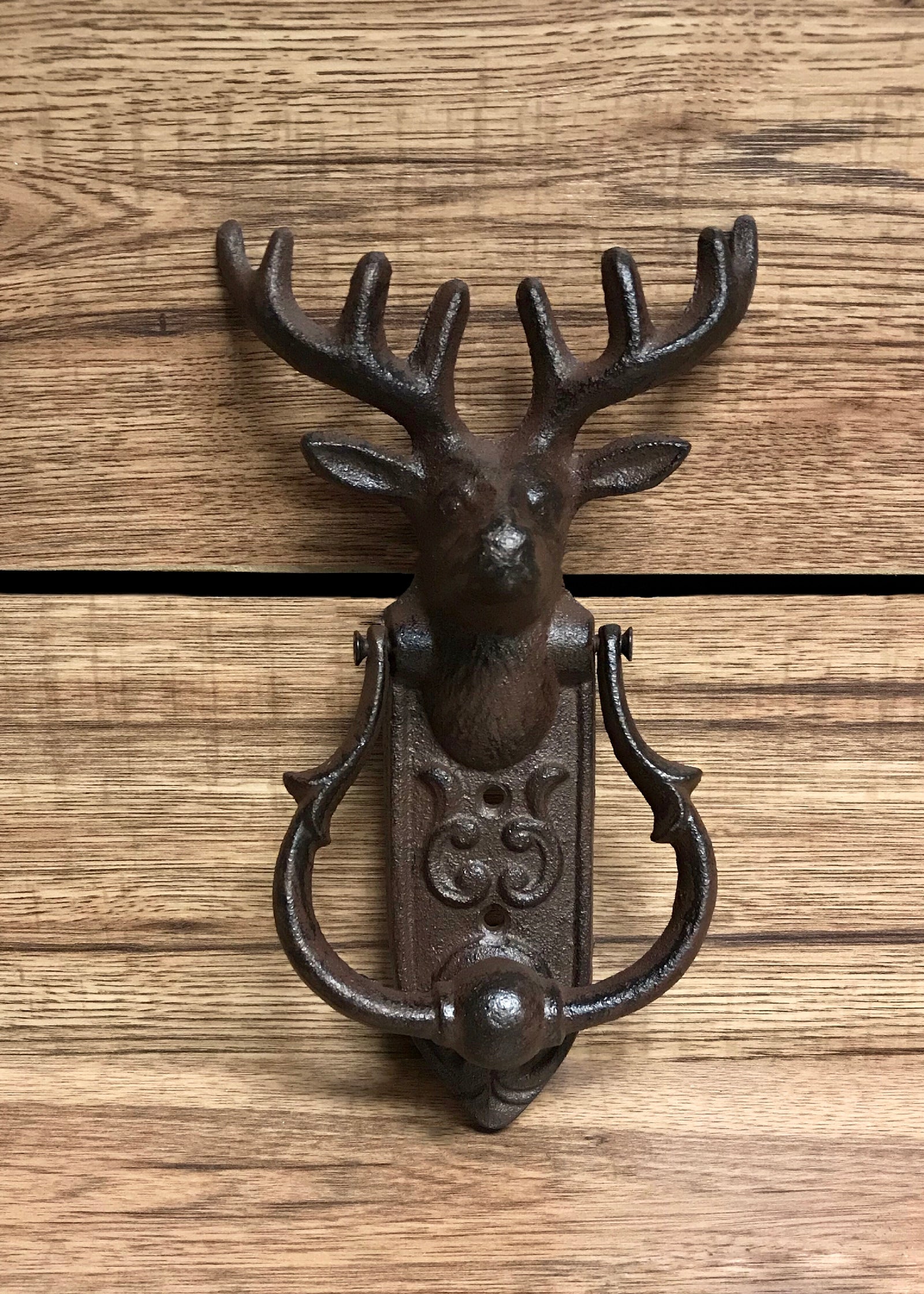 ITEM KOP 14800 - 9.5"X5.25" CAST IRON DEER DOOR KNOCKER