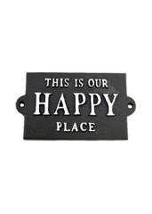 ITEM KOP 14885 - 5.5"X3" WROUGHT IRON "OUR HAPPY PLACE" SIGN