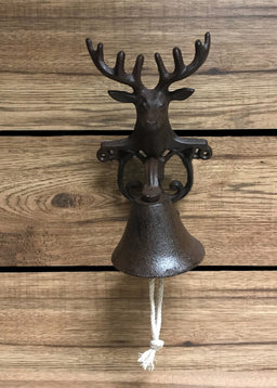 ITEM KOP 14918 - 9.5"X6" CAST IRON DEER BELL                 .