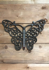 ITEM KOP 15077 - 8.5"X11.5" WROUGHT IRON BUTTERFLY THERMOMETER