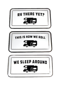 ITEM KOP 22375 - 15.5"X7.75" RV CAMPER ENAMEL SIGNS - 3 ASSORTED