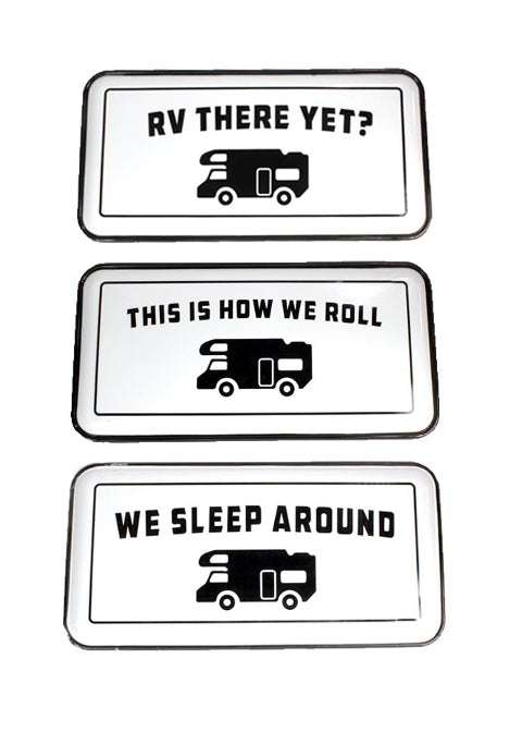 ITEM KOP 22375 - 15.5"X7.75" RV CAMPER ENAMEL SIGNS - 3 ASSORTED