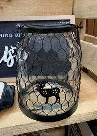ITEM KOP 23076 - 6.25"X8.5" DEER MESH METAL JAR WITH HANDLE