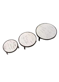 ITEM KOP 23236 - 8", 10", 12" SET OF 3 ROUND RISERS WHITE