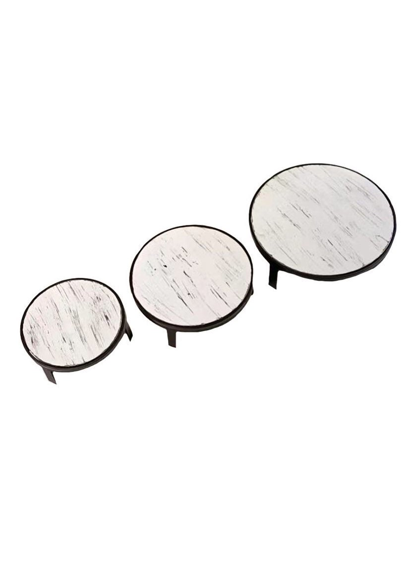 ITEM KOP 23236 - 8", 10", 12" SET OF 3 ROUND RISERS WHITE