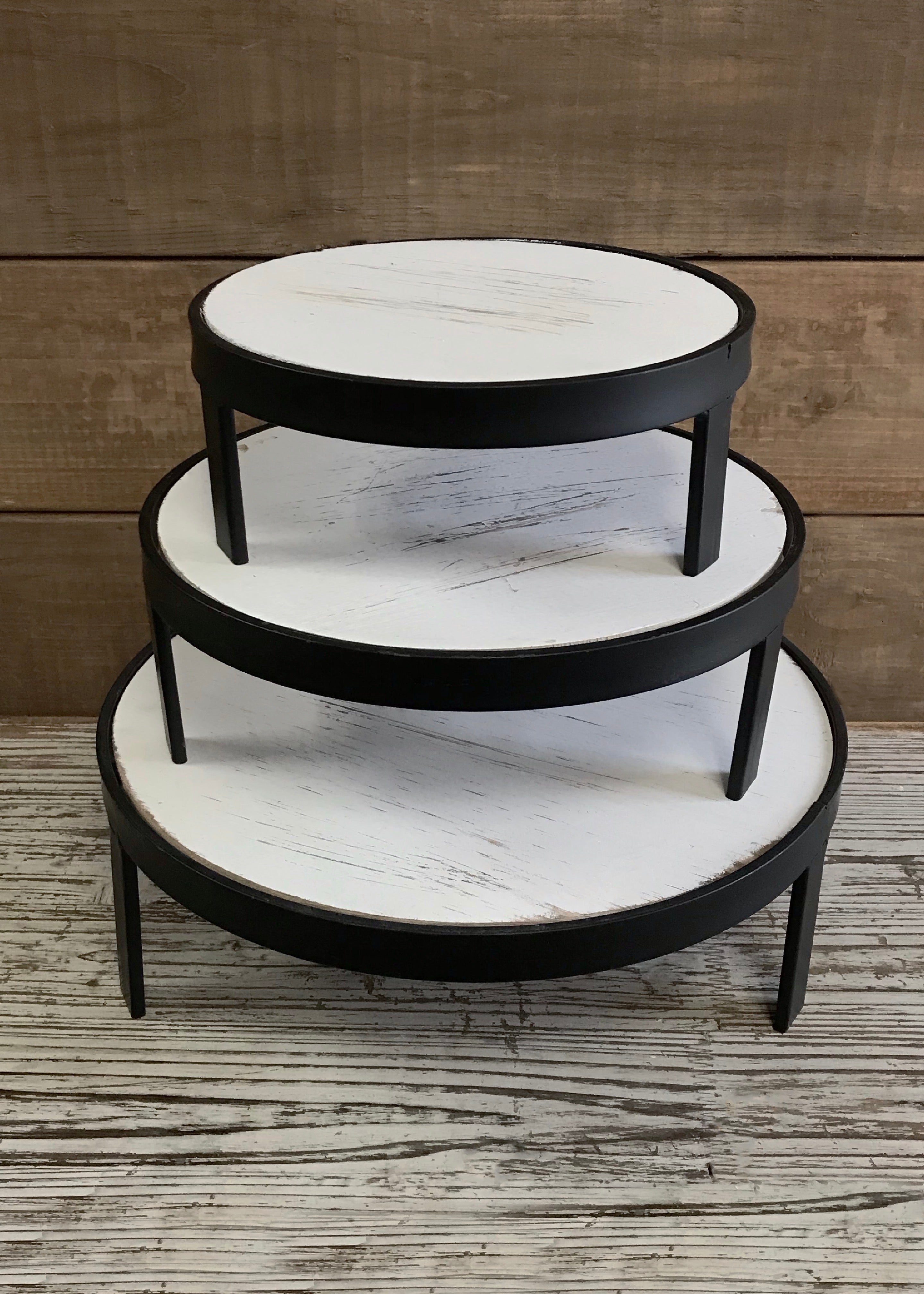 ITEM KOP 23236 - 8", 10", 12" SET OF 3 ROUND RISERS WHITE