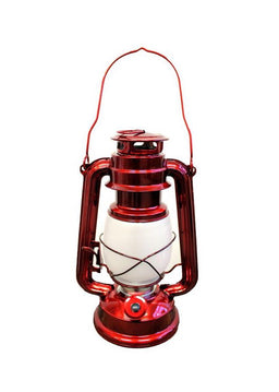 ITEM KOP 26940 - 9.25" X 6.25" X 4.5" LED LANTERN METALLIC RED TORCH LIGHT