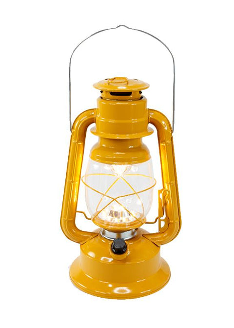 ITEM KOP 26977 - 9.75" SMALL YELLOW METAL LED LANTERN
