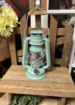ITEM KOP 26990 - 9"HX6"W SMALL GREEN LED LANTERN WITH DIMMER